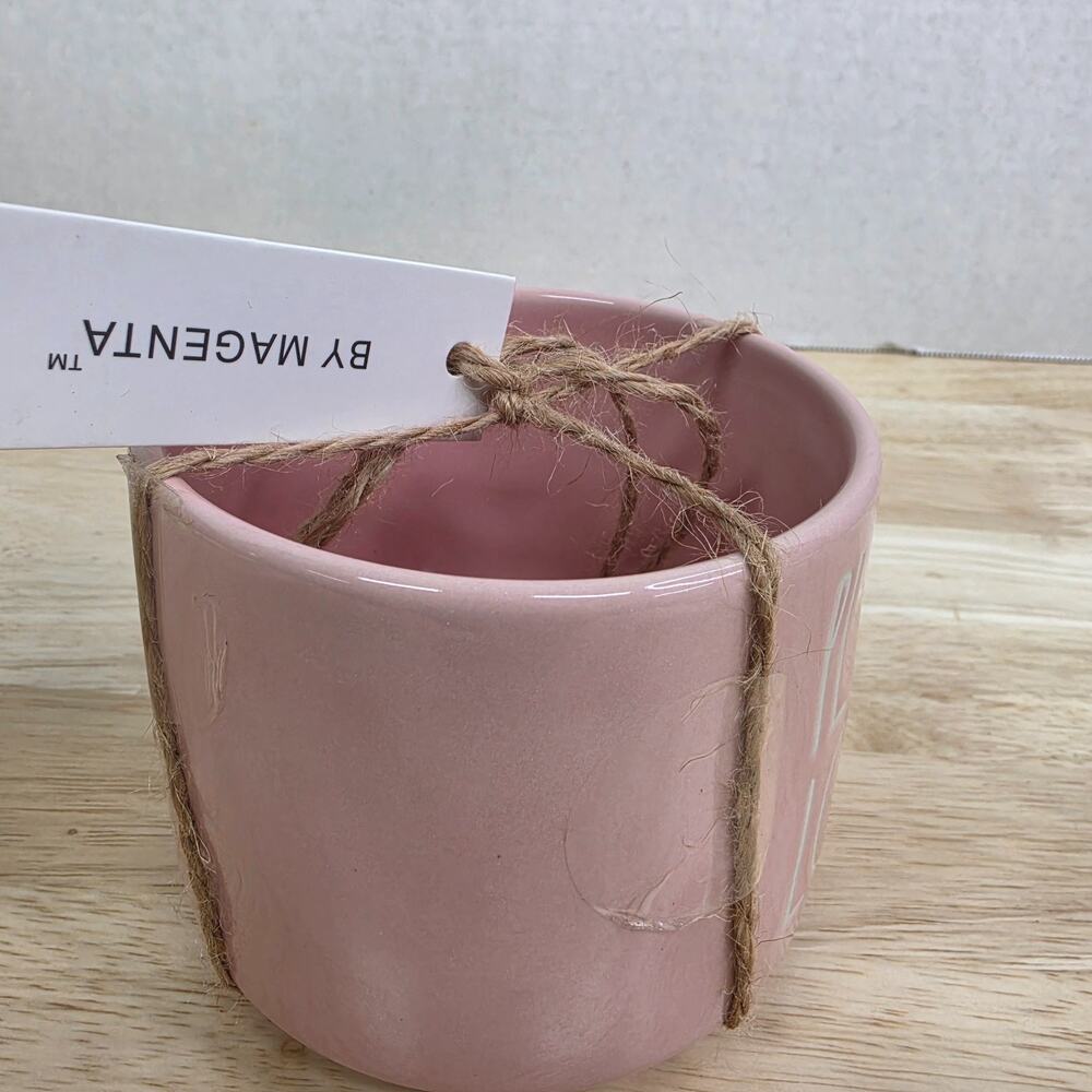 NWT Rae Dunn Plant Lover Pink Ceramic Planter Pot By Magenta Artisan Collection - Picture 3 of 9